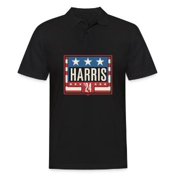 Harris 2024 Vintage Election Patriotic Campaign - Männer Poloshirt - Schwarz - Vorne - Kai (181cm)