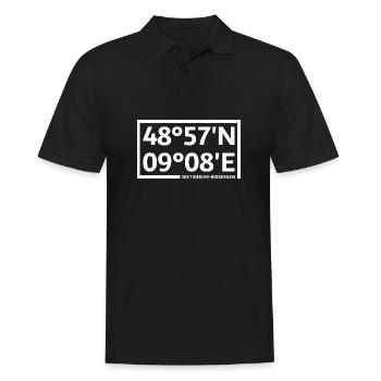 Bietigheim-Bissingen Koordinaten - Männer Poloshirt - Schwarz - Vorne - Kai (181cm)