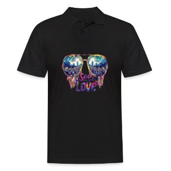 Voir avec amour l’égalité fierté Design - Polo Homme - noir - Devant - Kai (181cm)