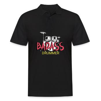 Badass Schlagzeuger Punk Gift - Männer Poloshirt - Schwarz - Vorne - Kai (181cm)