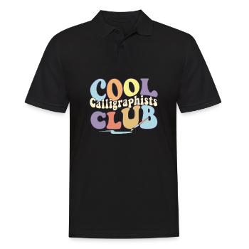 Cool Calligraphists Club Calligraphy Professional - Männer Poloshirt - Schwarz - Vorne - Kai (181cm)