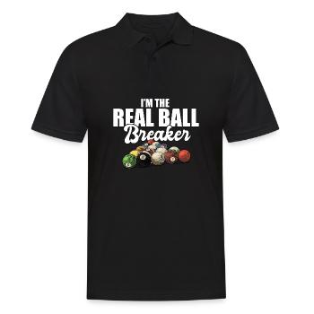 I'm The Ball Breaker Funny Pool Billiard Player - Men's Polo Shirt - black - Front - Kai (181cm)