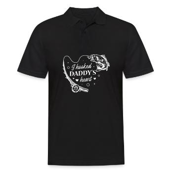 I Hooked Daddy's Heart Fishing Father's Day - Männer Poloshirt - Schwarz - Vorne - Kai (181cm)