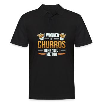 Churro i wonder funny churros mexican pastry lover - Men's Polo Shirt - black - Front - Kai (181cm)