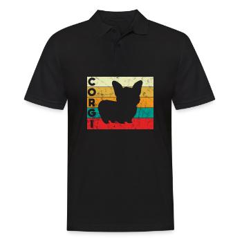 Corgi Retro Dowg Owner Vintage funny Corgi - Männer Poloshirt - Schwarz - Vorne - Kai (181cm)