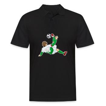 Welsh National Soccer Team I Football Wales - Männer Poloshirt - Schwarz - Vorne - Kai (181cm)