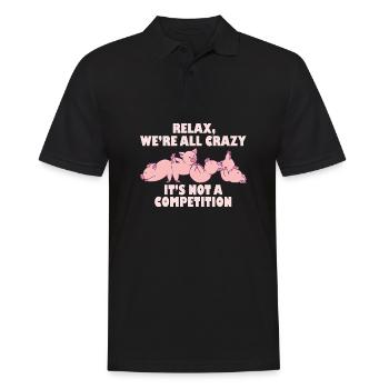 Kawaii Pig Relax We're All Crazy It's Not A - Männer Poloshirt - Schwarz - Vorne - Kai (181cm)