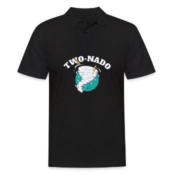 Twonado Two Nado 2 Year Old 2nd Birthday Tornado - Men's Polo Shirt - black - Front - Kai (181cm)