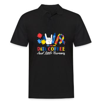 Data Coffee And Little Humans ABA Therapist - Men's Polo Shirt - black - Front - Kai (181cm)