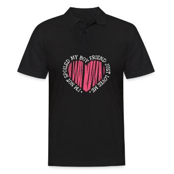 Proud Girlfriend I'm Not Spoiled My BF Just Loves - Männer Poloshirt - Schwarz - Vorne - Kai (181cm)