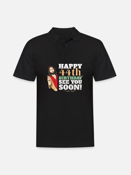 Gratulerer med 44-årsdagen Vi sees snart Funny Jesus Meme - Poloskjorte for menn - svart