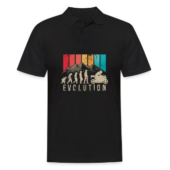 Moto Evolution Vintage Motard Moto - Polo Homme - noir - Devant - Kai (181cm)