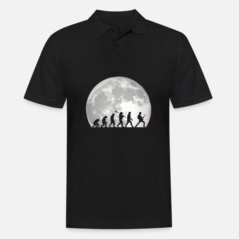 Human Evolution Guitar Band Moon Chitarrista Vintage - Polo da uomo - nero