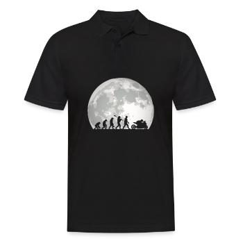 Moto Evolution Vintage Superbike Biker - Polo Homme - noir - Devant - Kai (181cm)