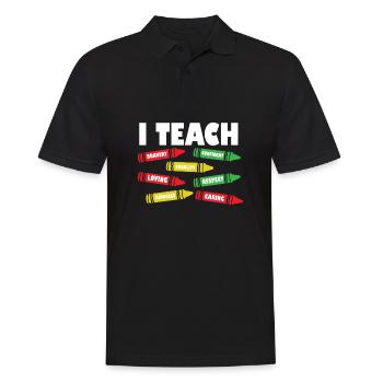 i I Teach Confident Bravery Equality Teacher Futur - Männer Poloshirt - Schwarz - Vorne - Kai (181cm)