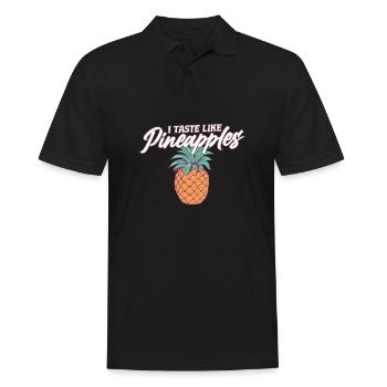 Swinger Lifestyle I Taste Like Pineapples - Männer Poloshirt - Schwarz - Vorne - Kai (181cm)