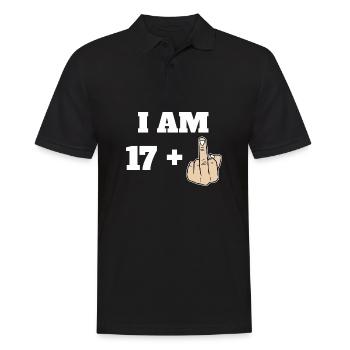 I Am 17 + 1 Sarcastic Funny 18th Birthday Turning - Men's Polo Shirt - black - Front - Kai (181cm)