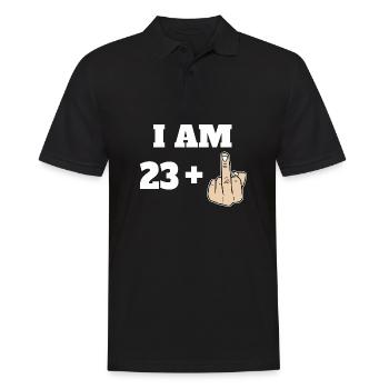 J’ai 23 ans + 1 Sarcastique Drôle 24e Anniversaire Tournant - Polo Homme - noir - Devant - Kai (181cm)