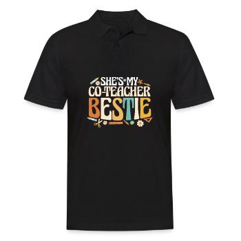 Bestfriend Matching She's My Co Teacher Bestie - Männer Poloshirt - Schwarz - Vorne - Kai (181cm)