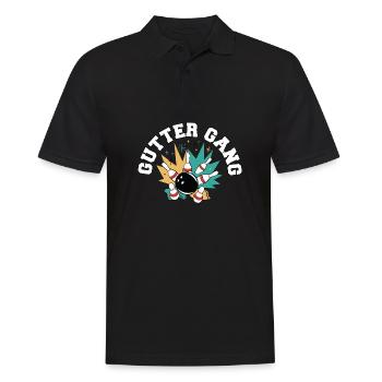Gutter Gang Funny Bowling Team Club Coach Bowler - Men's Polo Shirt - black - Front - Kai (181cm)