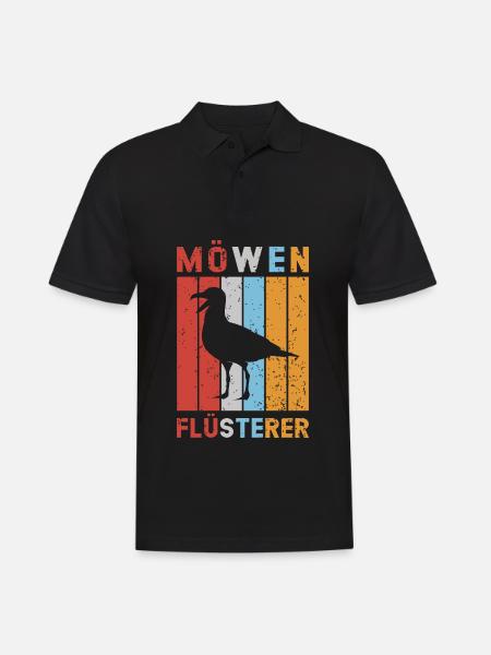 Möwen Flüsterer Möwe Nordsee Ostsee Vintage - Männer Poloshirt - Schwarz