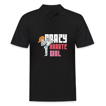 Crazy Karate Girl Étudiant en arts martiaux Gesche - Polo Homme - noir - Devant - Kai (181cm)