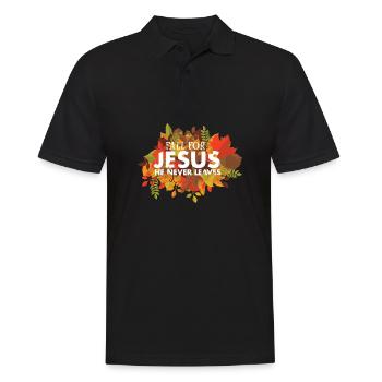 Religious Christian Believer Fall for Jesus Bible - Männer Poloshirt - Schwarz - Vorne - Kai (181cm)
