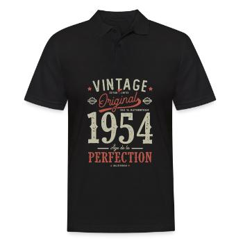 1954 Zeitalter der Perfektion Geburtstag 1954 - Männer Poloshirt - Schwarz - Vorne - Kai (181cm)