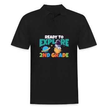 First Day Of School Day Ready to Explore 2nd - Männer Poloshirt - Schwarz - Vorne - Kai (181cm)