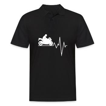 Vélo de course minimaliste Heatbeat pour moto - Polo Homme - noir - Devant - Kai (181cm)