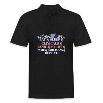 Drôle Infirmière Manger Sommeil Clinicals Panique Médicale - Polo Homme - noir - Devant - Kai (181cm)