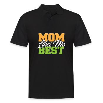 Mom Likes Me Best Mommy's Favorite Child Funny - Männer Poloshirt - Schwarz - Vorne - Kai (181cm)