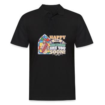 Joyeux 51e anniversaire À bientôt Jésus drôle Mème - Polo Homme - noir - Devant - Kai (181cm)