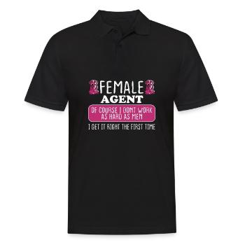Female Agent Get It Right The First Time - Männer Poloshirt - Schwarz - Vorne - Kai (181cm)