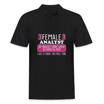 Female Analyst Get It Right The First Time - Men's Polo Shirt - black - Front - Kai (181cm)