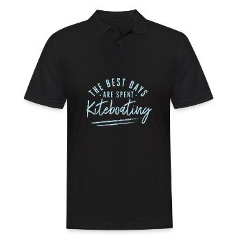 The Best Days Are Spent Kiteboating Sayings Kite - Men's Polo Shirt - black - Front - Kai (181cm)