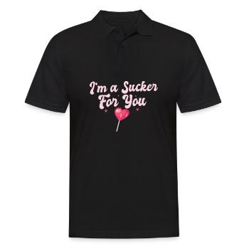 Funny Valentine's Quote I'm A Sucker For You - Männer Poloshirt - Schwarz - Vorne - Kai (181cm)