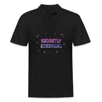 Secrètement bisexuel Bi Introverti Bi Pride - Polo Homme - noir - Devant - Kai (181cm)