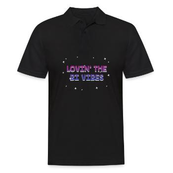 Lovin' the Bi Vibes Bisexual LGBTQ Bi Pride LGBT - Men's Polo Shirt - black - Front - Kai (181cm)