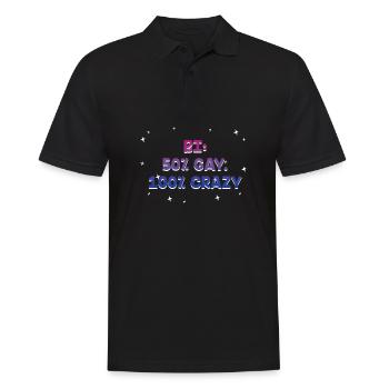 Half Bi Half Gay Crazy Joke Bisexual Pun LGBTQ - Men's Polo Shirt - black - Front - Kai (181cm)