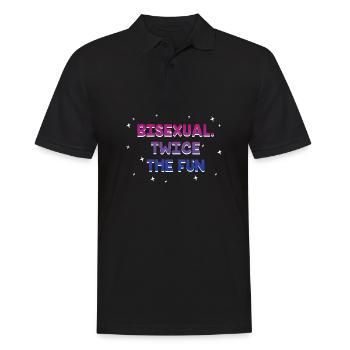 Bisexual Twice the Fun Bi LGBTQ Bi Pride LGBT Gay - Men's Polo Shirt - black - Front - Kai (181cm)
