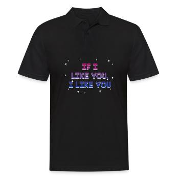 If I Like You I Like You Bisexual LGBTQ Bi Pride - Männer Poloshirt - Schwarz - Vorne - Kai (181cm)