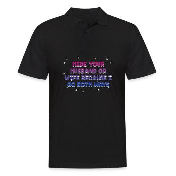 Je vais dans les deux sens Bisexuel LGBTQ Bi Pride Sarcastique - Polo Homme - noir - Devant - Kai (181cm)