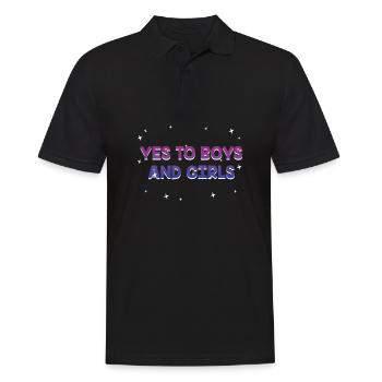 Yes to Boys and Girls Bisexual LGBTQ Bi Pride - Männer Poloshirt - Schwarz - Vorne - Kai (181cm)