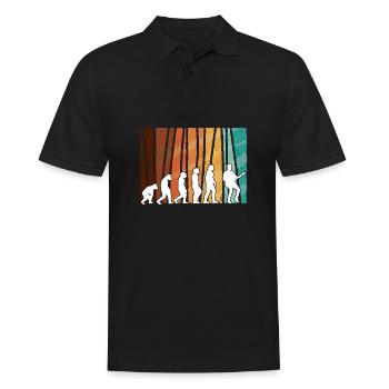 Human Evolution Guitar Band Retro Vintage - Männer Poloshirt - Schwarz - Vorne - Kai (181cm)