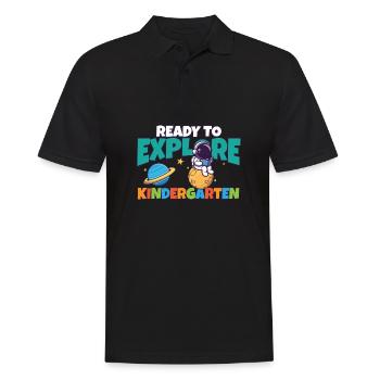 First Day Of School Ready to Explore Kindergarten - Männer Poloshirt - Schwarz - Vorne - Kai (181cm)