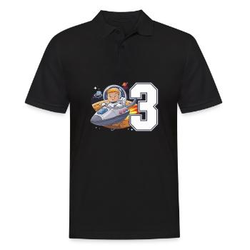 3ème Birrdday Astronaut Space Adventure pour les garçons - Polo Homme - noir - Devant - Kai (181cm)