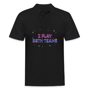Je joue les deux équipes Bisexuel LGBTQ Bi Pride Rencontres - Polo Homme - noir - Devant - Kai (181cm)