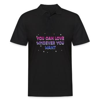 You Can Love Whoever You Want Bisexual LGBTQ Bi - Männer Poloshirt - Schwarz - Vorne - Kai (181cm)