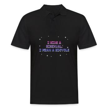 I Ride a Bisexual Bicycle Pun Bi Pride Joke LGBTQ - Men's Polo Shirt - black - Front - Kai (181cm)